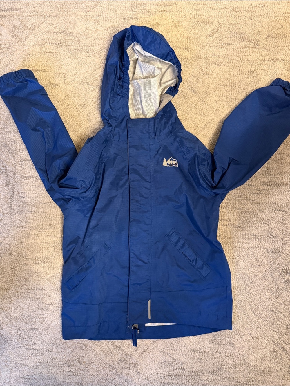 REI Kids Blue Hooded Raincoat 4T